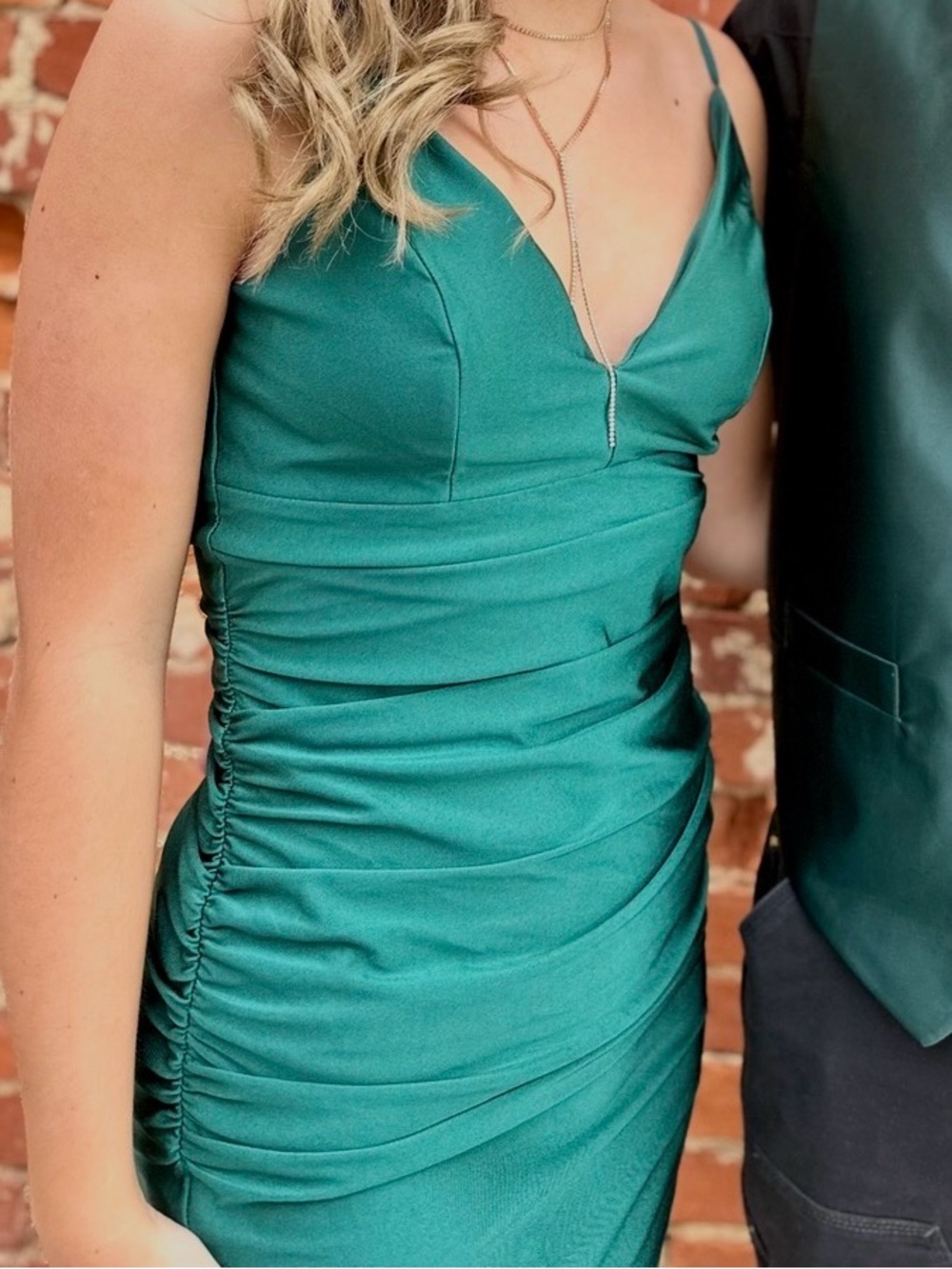 Emerald Green Satin Spaghetti Strap Women's Top
